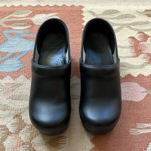 Dansko Black Leather Clogs